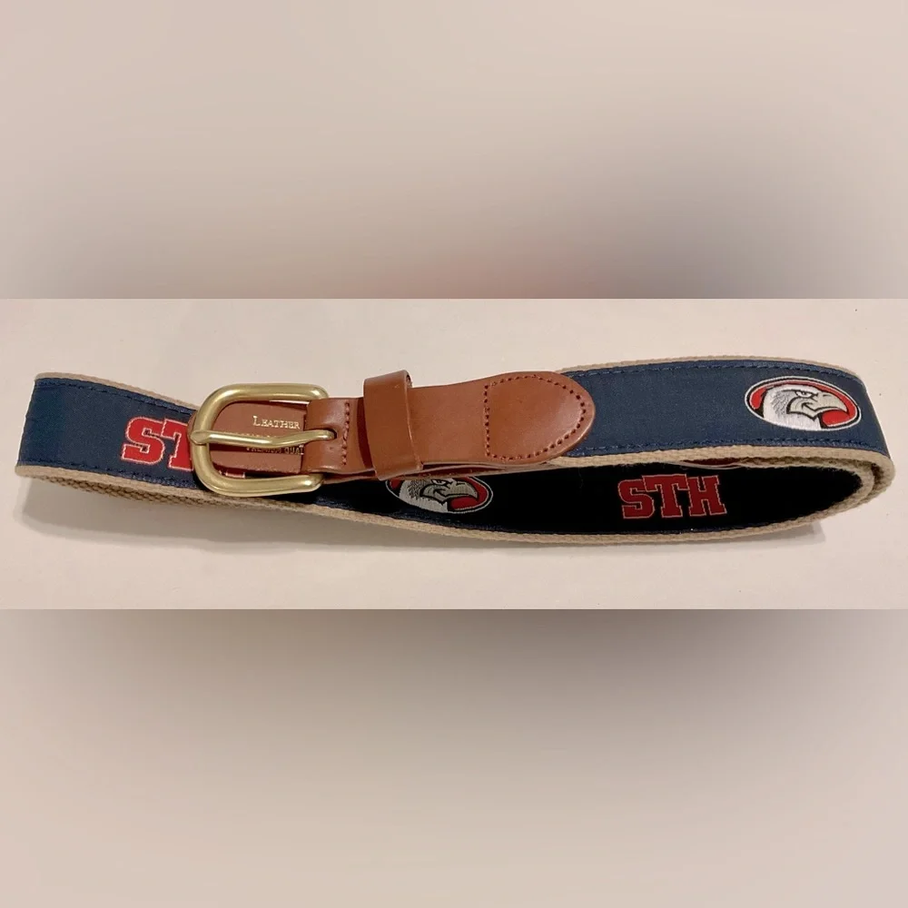 STH High quality men's leather belt, cotton braid.